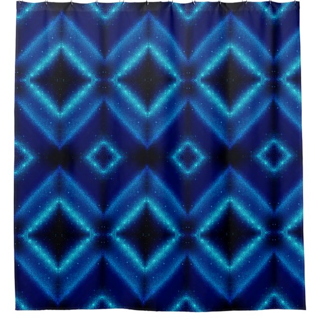 Shades of Blue Shower Curtain (Front)