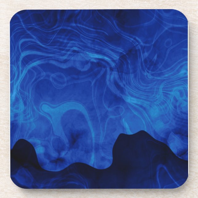 Shades of Blue Smoke Beverage Coaster (Front)