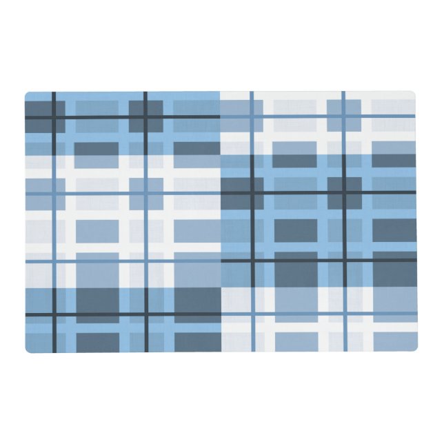 Shades of Blue Sophisticated Geometric Pattern Placemat (Front)