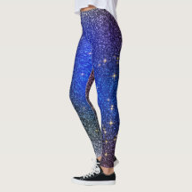 Shades of Blue Sparkling Fitness Leggings