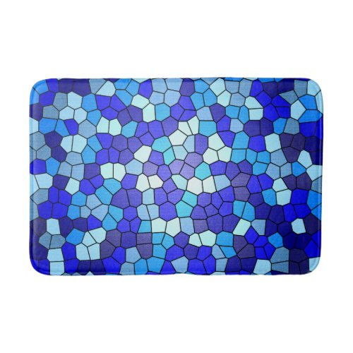 Shades of Blue Stained Glass by Shirley Taylor Bathroom Mat