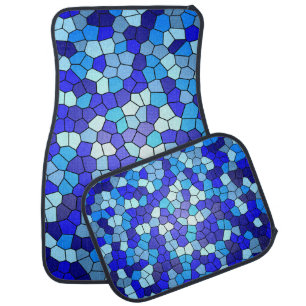 Shades Of Blue Stained Glass by Shirley Taylor Car Floor Mat