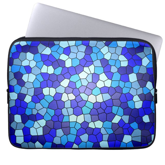 Shades Of Blue Stained Glass by Shirley Taylor Laptop Sleeve (Front)