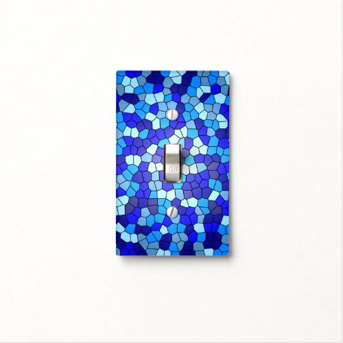 Shades of Blue Stained Glass by Shirley Taylor Light Switch Cover
