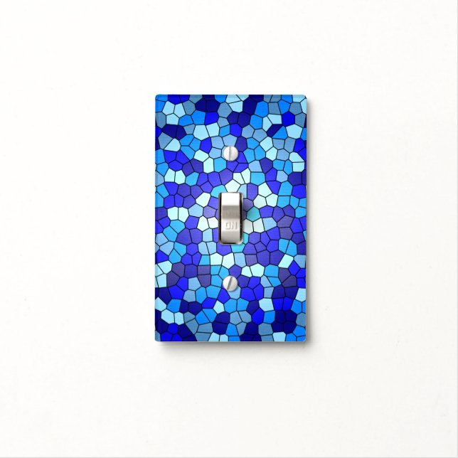 Shades of Blue Stained Glass by Shirley Taylor Light Switch Cover (In Situ)