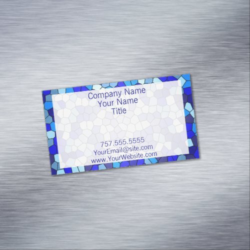 Shades Of Blue Stained Glass by Shirley Taylor Magnetic Business Card