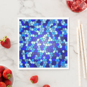 Shades Of Blue Stained Glass by Shirley Taylor Napkins