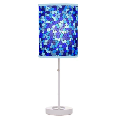 Shades of Blue Stained Glass by Shirley Taylor Table Lamp