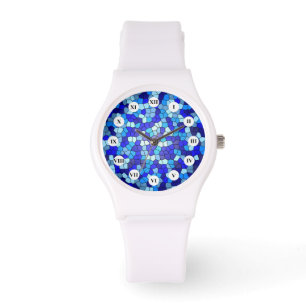 Shades Of Blue Stained Glass by Shirley Taylor Watch
