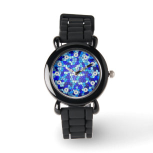Shades Of Blue Stained Glass by Shirley Taylor Watch