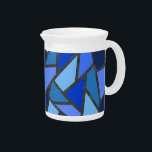 Shades of blue stained glass pattern beverage pitcher<br><div class="desc">Shades of blue stained glass pattern</div>