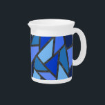 Shades of blue stained glass pattern beverage pitcher<br><div class="desc">Shades of blue stained glass pattern</div>