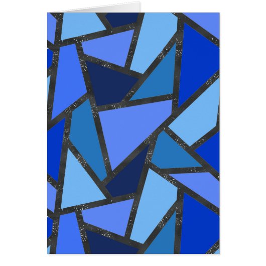Shades of blue stained glass pattern cards (Front)