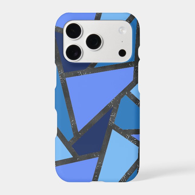 Shades of blue stained glass pattern Case-Mate iPhone case (Back)