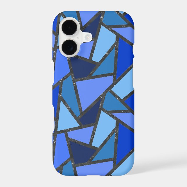 Shades of blue stained glass pattern Case-Mate iPhone case (Back)