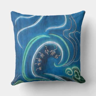 Shades of blue throw pillow