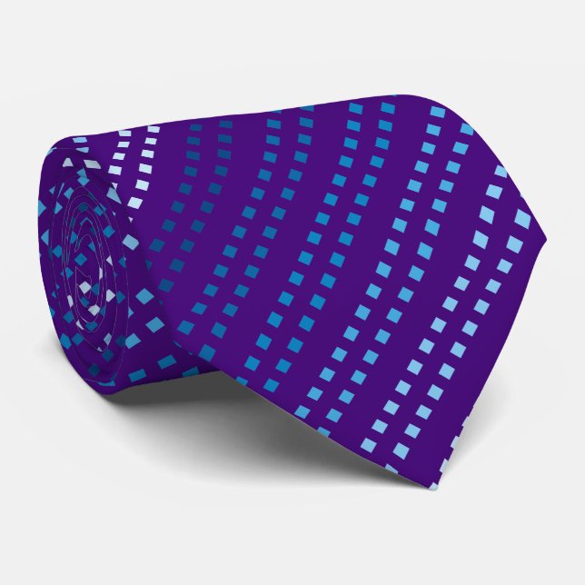 Shades of Blue w Purple (Changeable) Background  Neck Tie (Rolled)