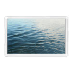 Shades of Blue Water Abstract Nature Photography Acrylic Tray