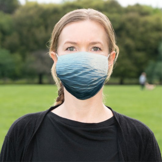 Shades of Blue Water Abstract Nature Photography Adult Cloth Face Mask (Outside)