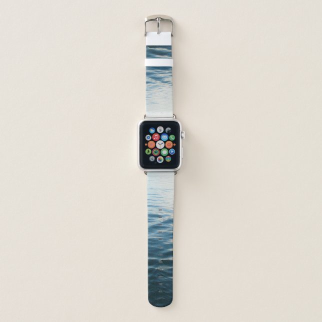 Shades of Blue Water Abstract Nature Photography Apple Watch Band (Front)