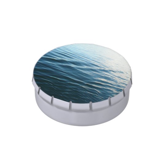 Shades of Blue Water Abstract Nature Photography Candy Tin (Side)