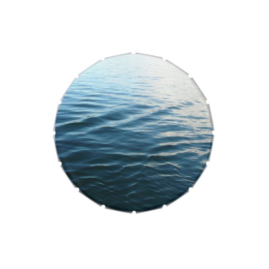Shades of Blue Water Abstract Nature Photography Candy Tin (Top)