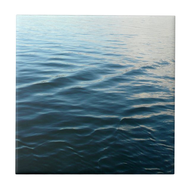 Shades of Blue Water Abstract Nature Photography Ceramic Tile (Front)