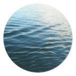 Shades of Blue Water Abstract Nature Photography Classic Round Sticker