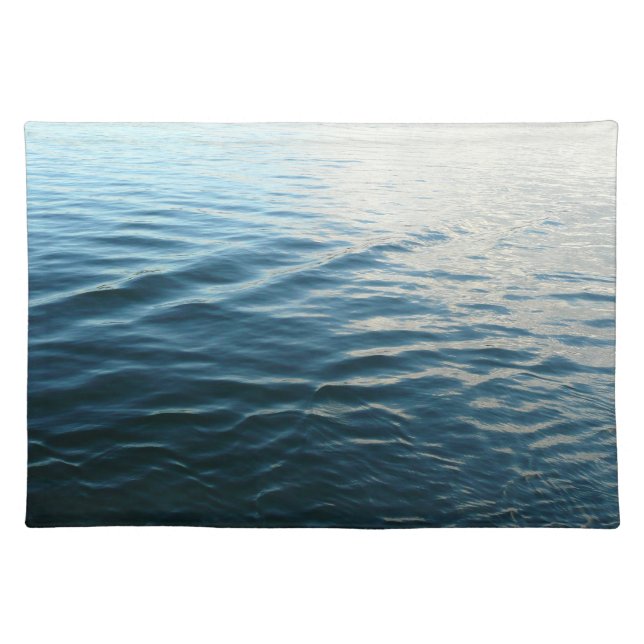 Shades of Blue Water Abstract Nature Photography Cloth Placemat (Front)