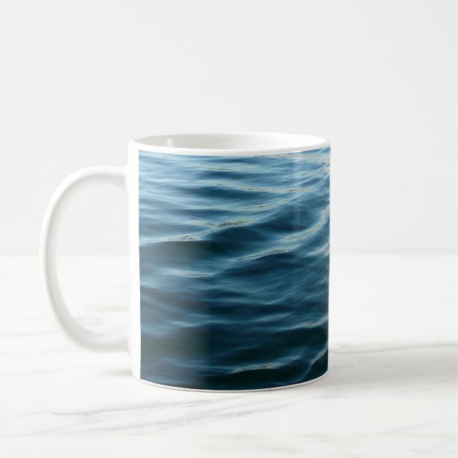 Shades of Blue Water Abstract Nature Photography Coffee Mug (Left)