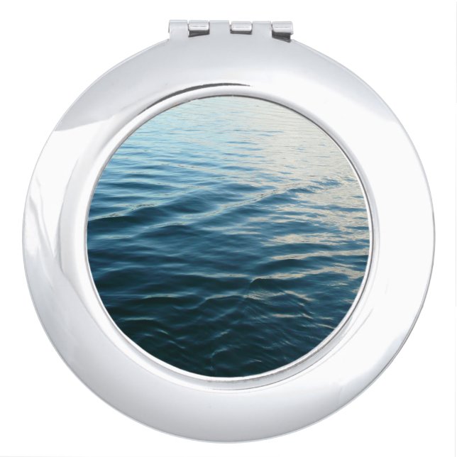 Shades of Blue Water Abstract Nature Photography Compact Mirror (Front)