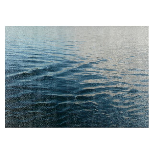 Shades of Blue Water Abstract Nature Photography Cutting Board (Front)