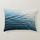 Shades of Blue Water Abstract Nature Photography Decorative Pillow