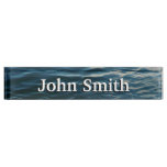 Shades of Blue Water Abstract Nature Photography Desk Name Plate