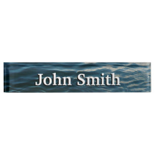 Shades of Blue Water Abstract Nature Photography Desk Name Plate