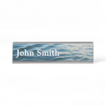 Shades of Blue Water Abstract Nature Photography Desk Name Plate