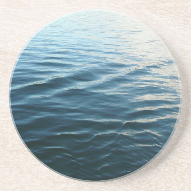 Shades of Blue Water Abstract Nature Photography Drink Coaster (Front)