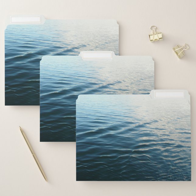 Shades of Blue Water Abstract Nature Photography File Folder (Set)