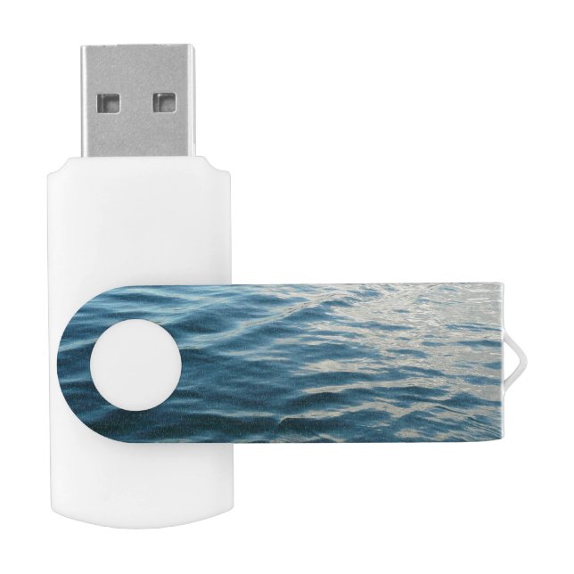 Shades of Blue Water Abstract Nature Photography Flash Drive (Opened)