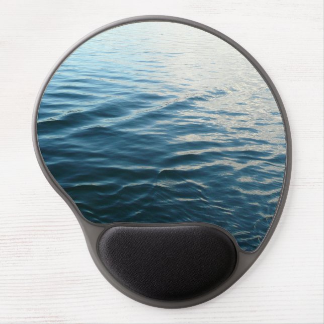 Shades of Blue Water Abstract Nature Photography Gel Mouse Pad (Front)