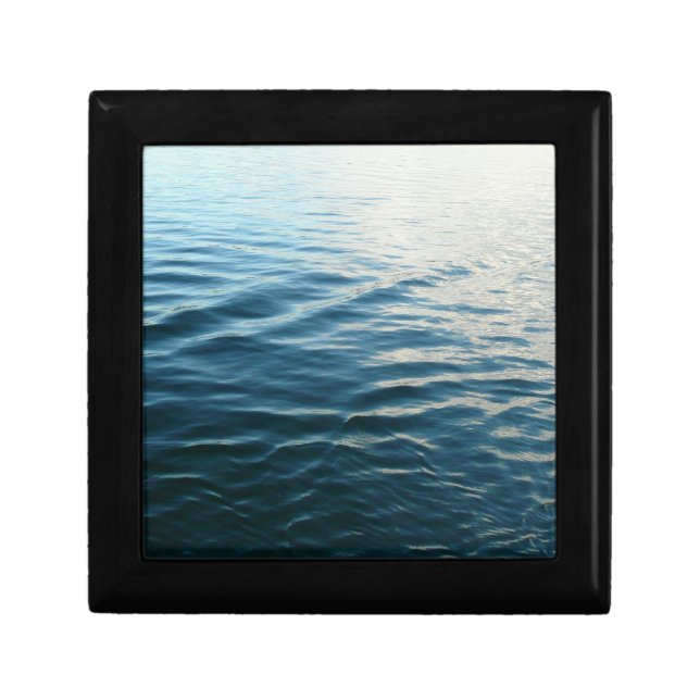 Shades of Blue Water Abstract Nature Photography Keepsake Box (Front)