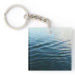 Shades of Blue Water Abstract Nature Photography Keychain