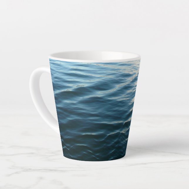 Shades of Blue Water Abstract Nature Photography Latte Mug (Left Angle)