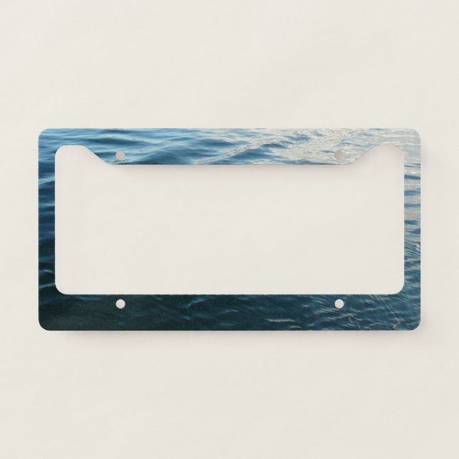 Shades of Blue Water Abstract Nature Photography License Plate Frame (Front)