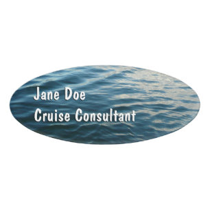 Shades of Blue Water Abstract Nature Photography Name Tag