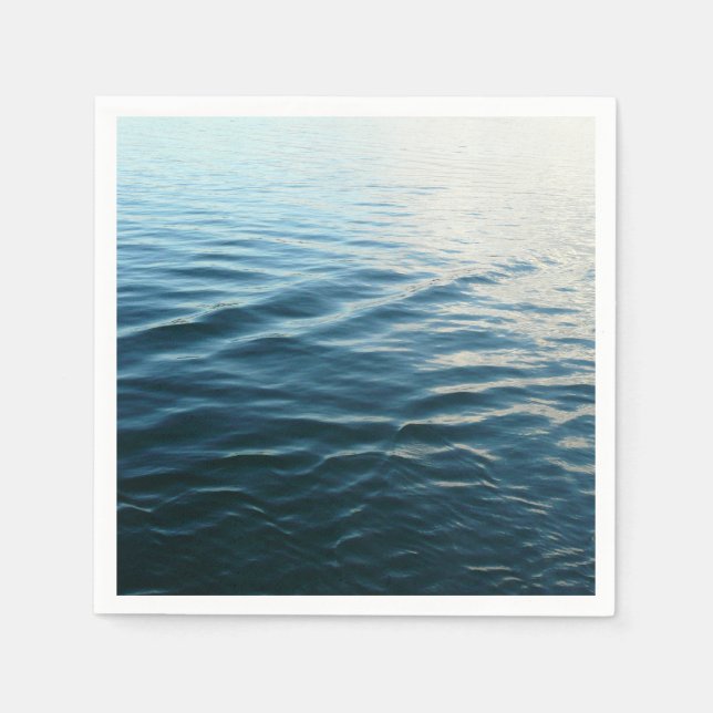 Shades of Blue Water Abstract Nature Photography Napkins (Front)