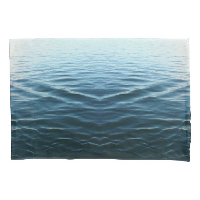 Shades of Blue Water Abstract Nature Photography Pillow Case (Front)
