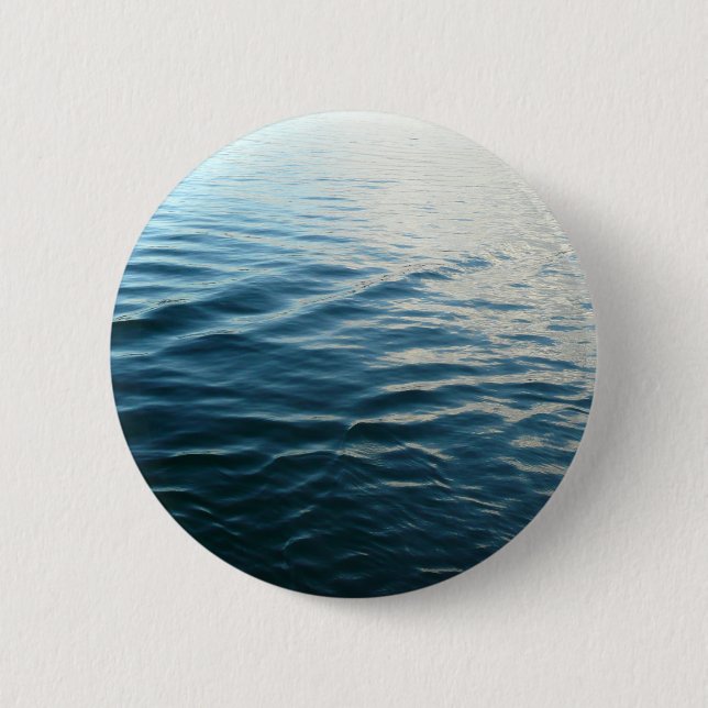 Shades of Blue Water Abstract Nature Photography Pinback Button (Front)