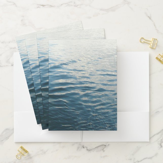 Shades of Blue Water Abstract Nature Photography Pocket Folder (In Situ)