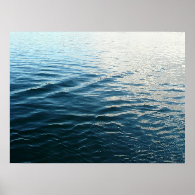Shades of Blue Water Abstract Nature Photography Poster (Front)
